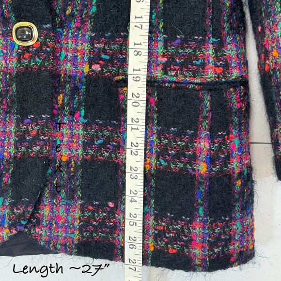 VTG Lord & Taylor Wool Mohair Blazer 4 Purple Plaid Dark Academia Old Money Ivy - Picture 7 of 9